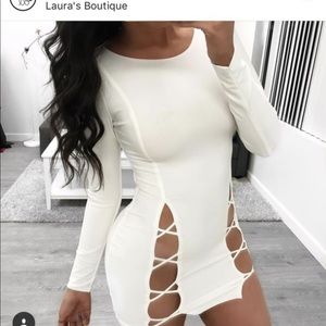 White dress from Laura’s boutique